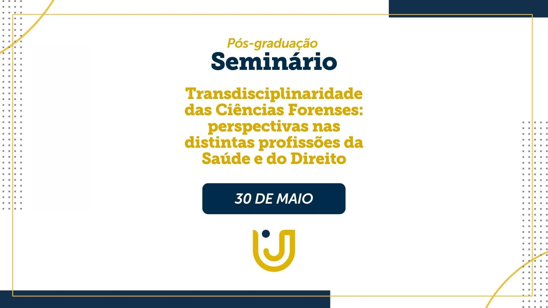A imagem mostra a arte do seminário on-line.